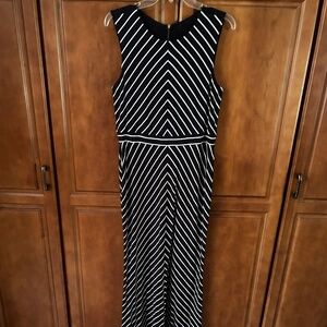 Taylor Blue & White Striped Maxi Dress Size 10